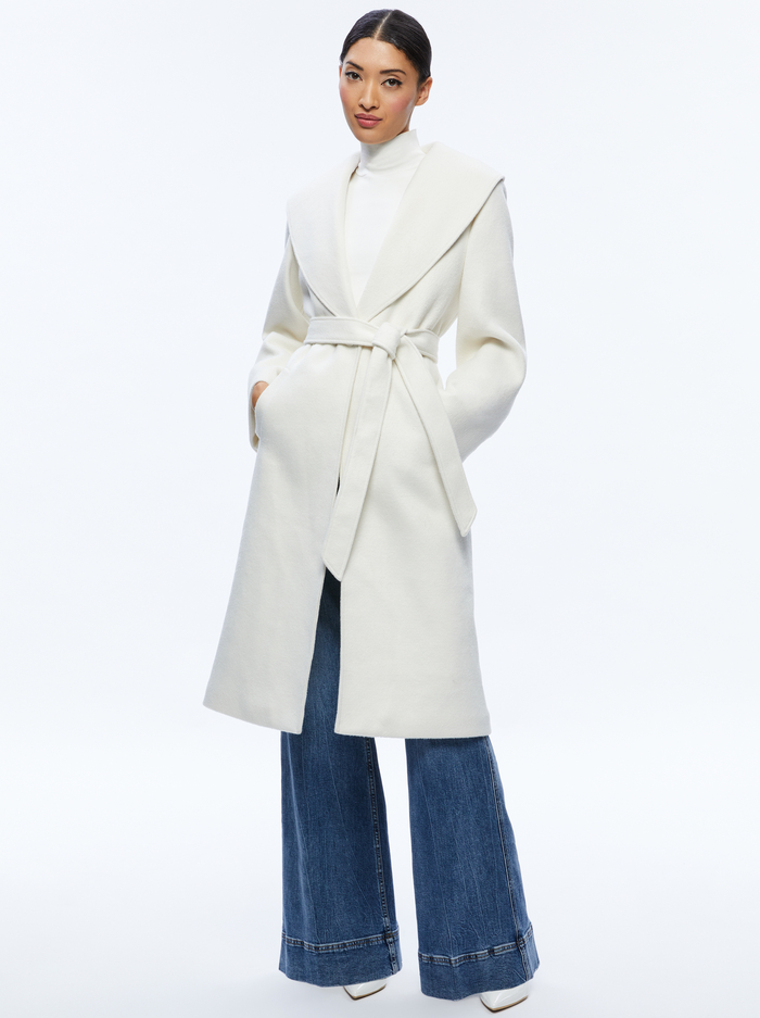 MARCELENE MIDI COAT - ECRU image 4 - Alice And Olivia