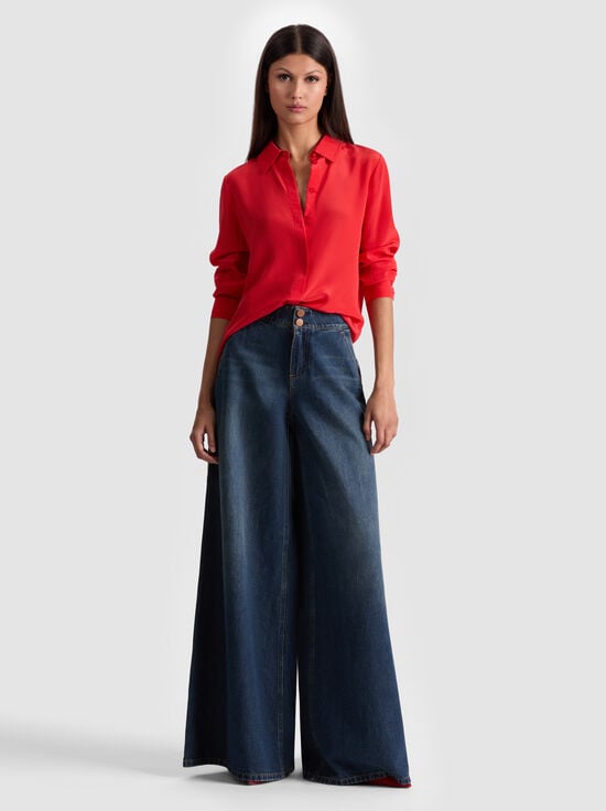 PERFECT RUBY-WILLA SILK BLOUSE
