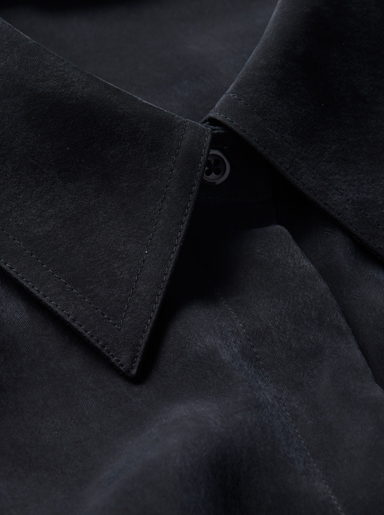 BLACK-EDIE SEAMED CORSET BUTTON DOWN