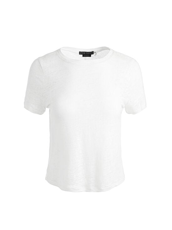 BLACK-CINDY CROPPED LINEN TEE