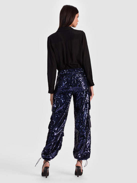 MIDNIGHT BLUE-OLYMPIA SEQUIN CARGO PANT