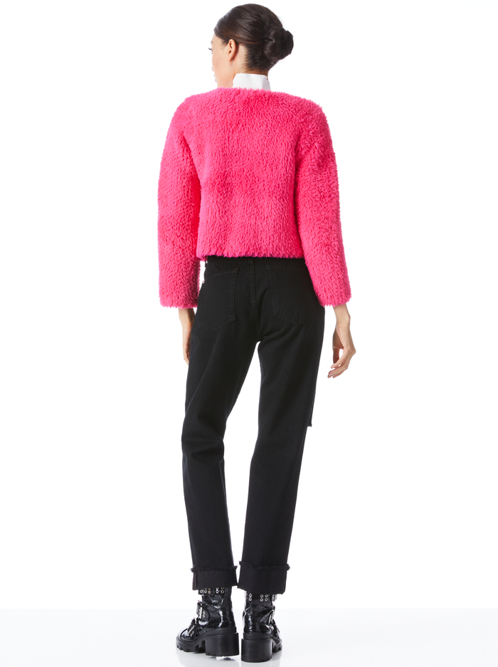 FAWN FAUX FUR JACKET - WILD PINK image 1 - ALICE + OLIVIA