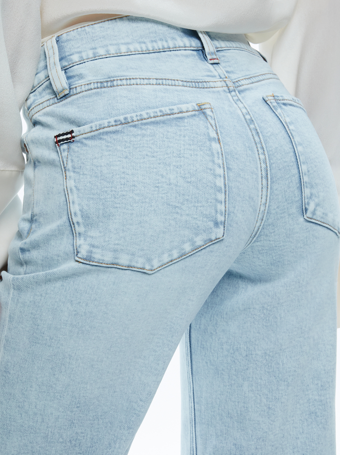 LORRINE KICK-FLARE ANKLE JEAN - BLEACHED LIGHTNING BLUE image 3 - Alice And Olivia