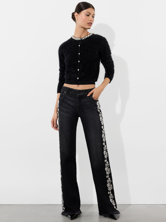 DOLLIE CASHMERE CARDIGAN - BLACK image 4 - Alice And Olivia