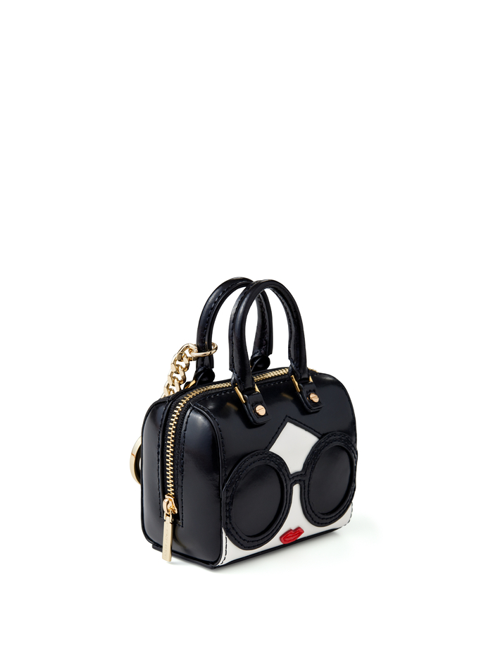 OLIVIA STACEFACE LEATHER KEY CHARM - BLACK/OFF WHITE MULTI image 1 - Alice And Olivia