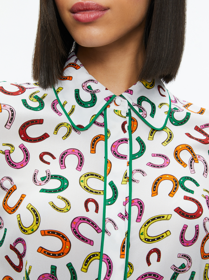 WILLA SILK BLOUSE - LUCKY YOU image 3 - ALICE + OLIVIA