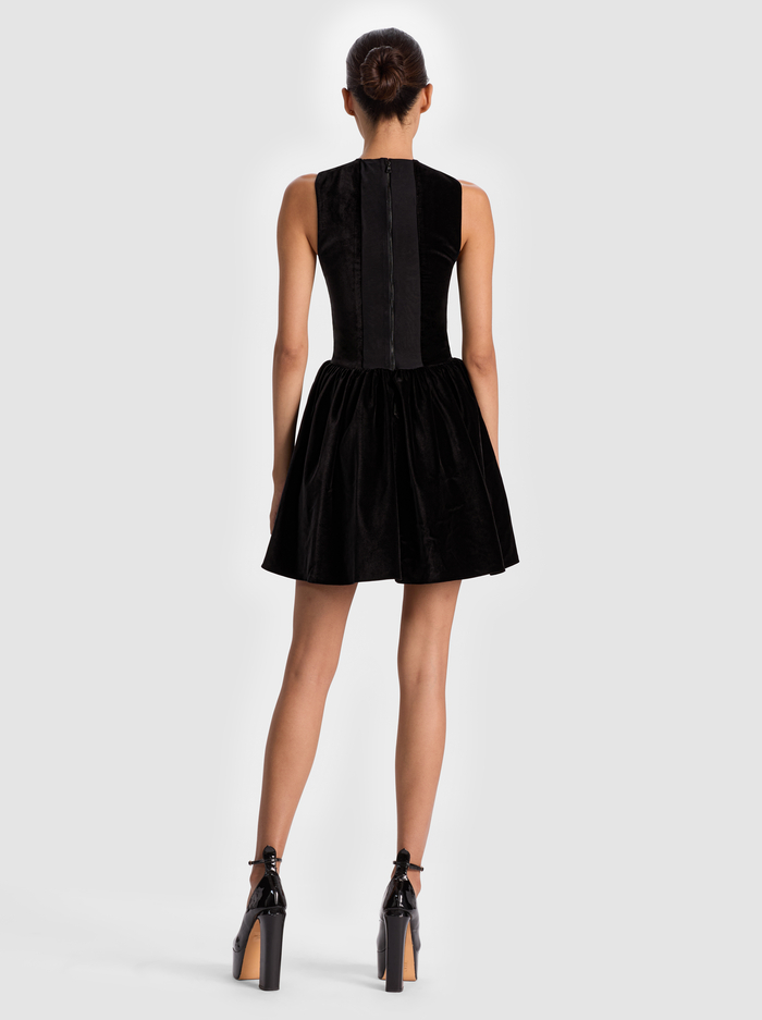 ELLA VELVET MINI DRESS - BLACK image 2 - Alice And Olivia