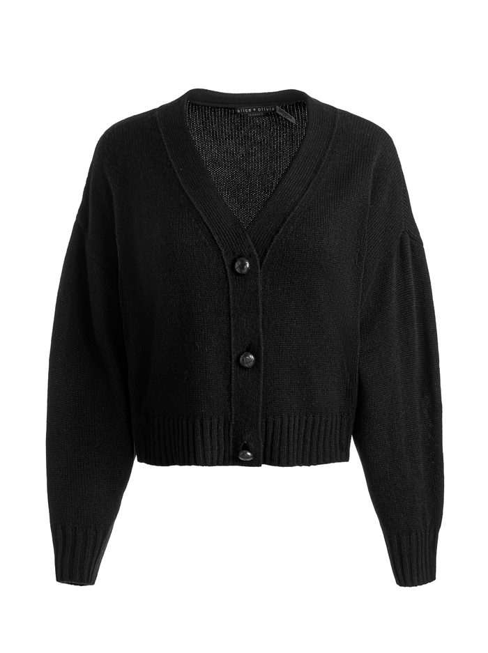 ATTICUS CASHMERE CARDIGAN - BLACK image 5 - Alice And Olivia