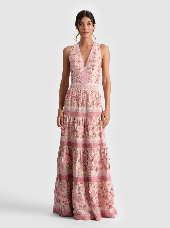 DUSTY ROSE/BISCOTTI-MAGDALENA MAXI GOWN