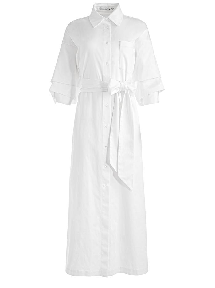 TANIKA BUTTON FRONT MAXI DRESS - WHITE image 5 - Alice And Olivia