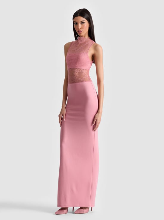 DUSTY ROSE-NICHOL LACE MAXI DRESS