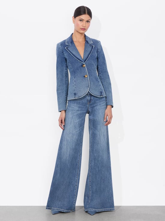 ROMY DARK VINTAGE BLUE-IANA DENIM SCULPTED BLAZER