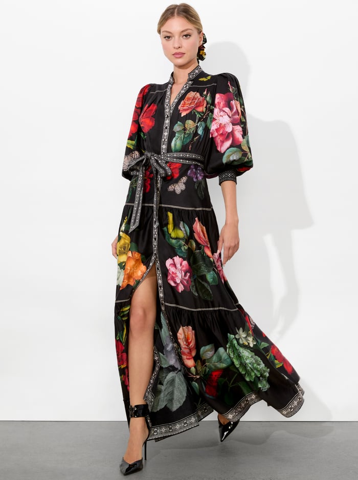 CORA MAXI SHIRT DRESS - IN THE WIND FLORAL image 3 - Alice And Olivia
