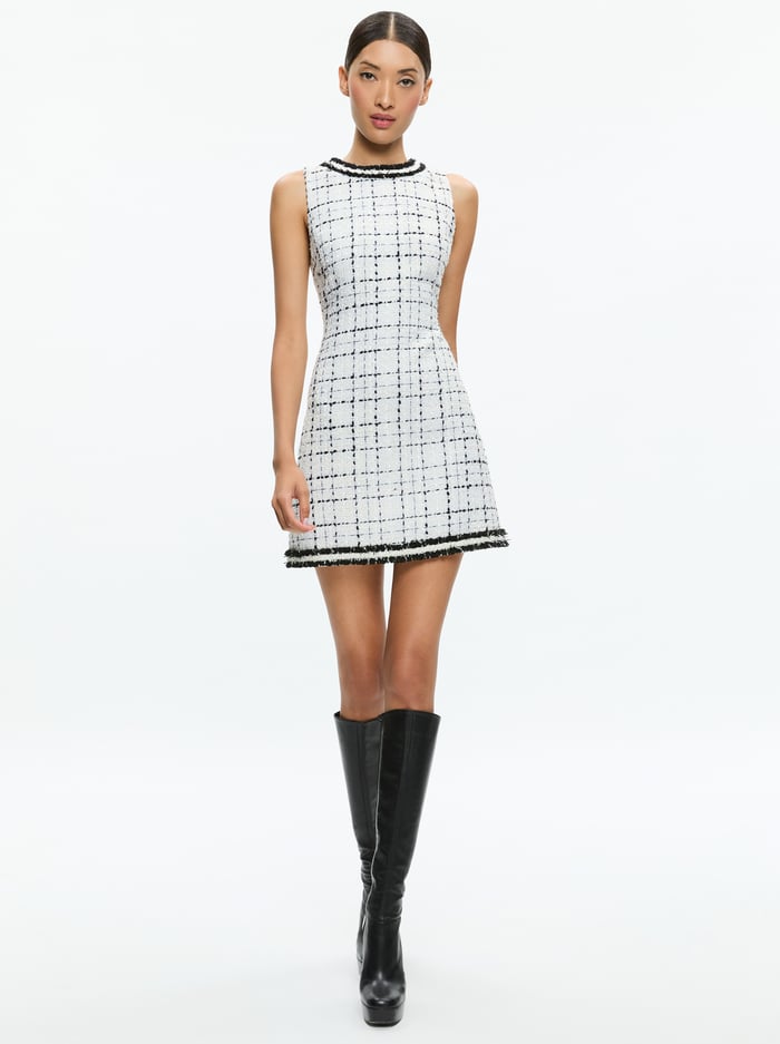 COLEY MINI DRESS - OFF WHITE/BLACK image 4 - Alice And Olivia