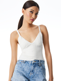 KENNA CABLE KNIT CROPPED TANK - SOFT WHITE