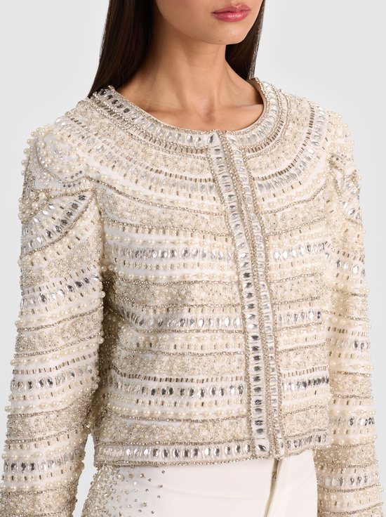 OFF WHITE/SILVER-KIDMAN EMBELLISHED JACKET