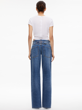 ERNIE LOW RISE BUCKLE BACK JEAN