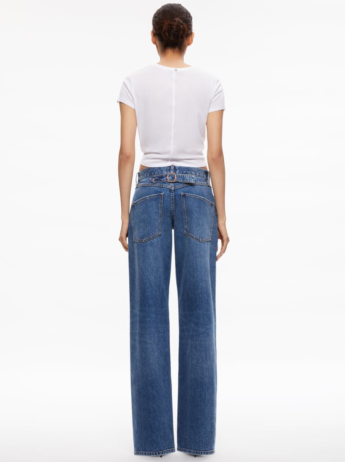 ERNIE LOW RISE BUCKLE BACK JEAN - AVERY BLUE image 1 - Alice And Olivia