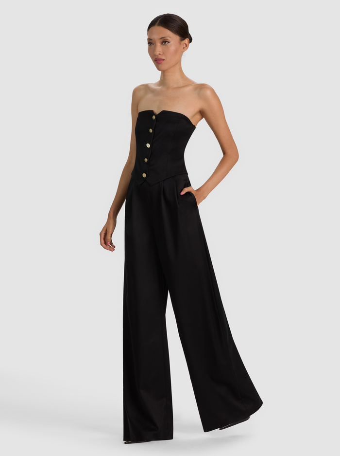KELCEY STRAPLESS WOOL JUMPSUIT - BLACK image 4 - ALICE + OLIVIA