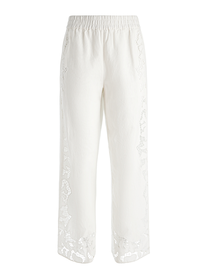 TANYA EYELET PULL ON PANT - OFF WHITE image 5 - Alice And Olivia
