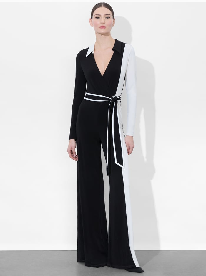MELINDA COLORBLOCK JUMPSUIT - BLACK/OFF WHITE image 4 - Alice And Olivia