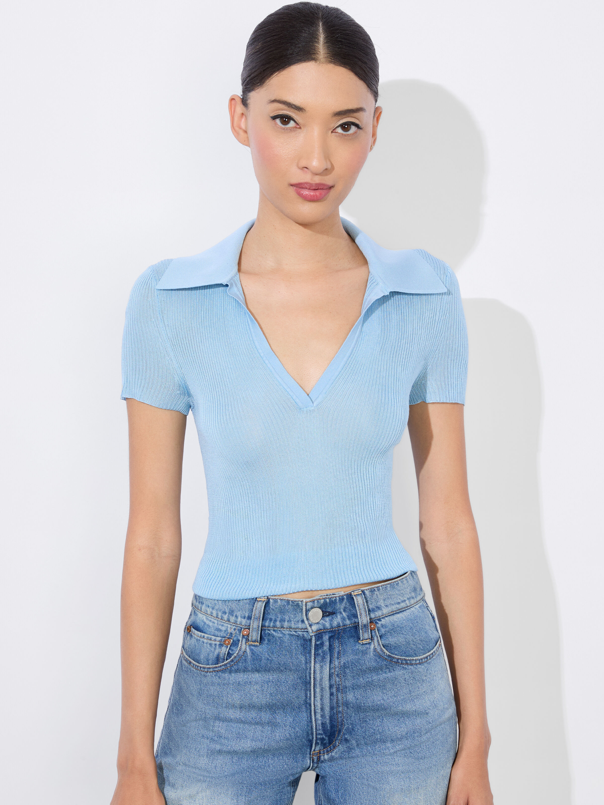 Martha Polo In Mineral Blue | Alice + Olivia