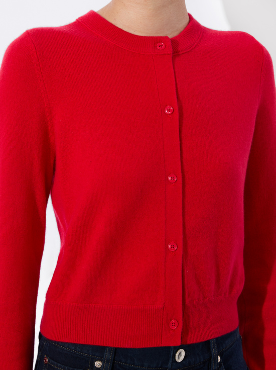 BRIGHT RUBY-DOLLIE CASHMERE CARDIGAN