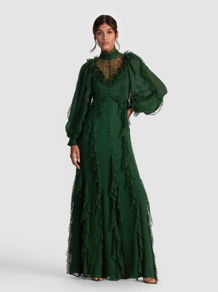 ELEA MAXI DRESS - GREEN MYSTIQUE image 4 - Alice And Olivia
