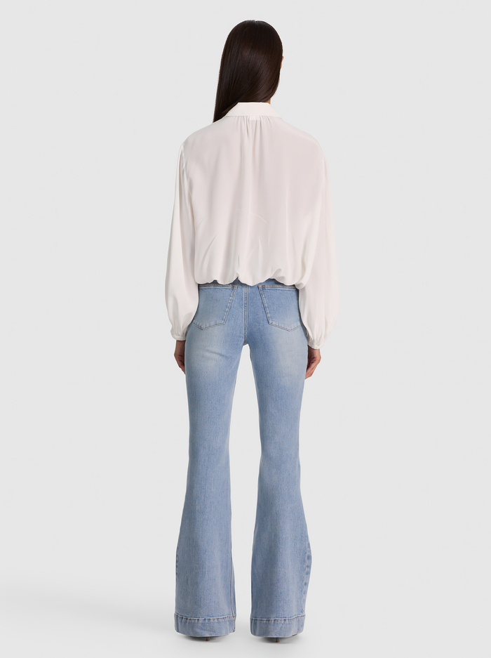 MARGAUX TIE FRONT BLOUSE - OFF WHITE image 2 - ALICE + OLIVIA