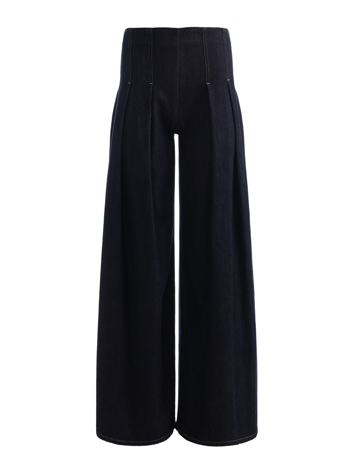 HENRY PLEATED DENIM PANT - DARK RINSE image 5 - ALICE + OLIVIA