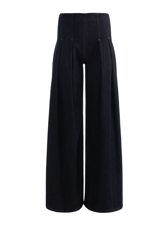 DARK RINSE-HENRY PLEATED DENIM PANT