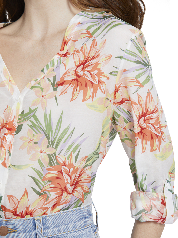 COLBY FLORAL BUTTON DOWN - HIBISCUS FLORAL image 3 - Alice And Olivia