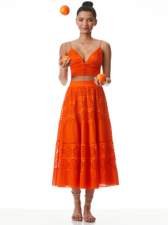 ADELAIDE CROP TOP + MELONY MIDI SKIRT - 