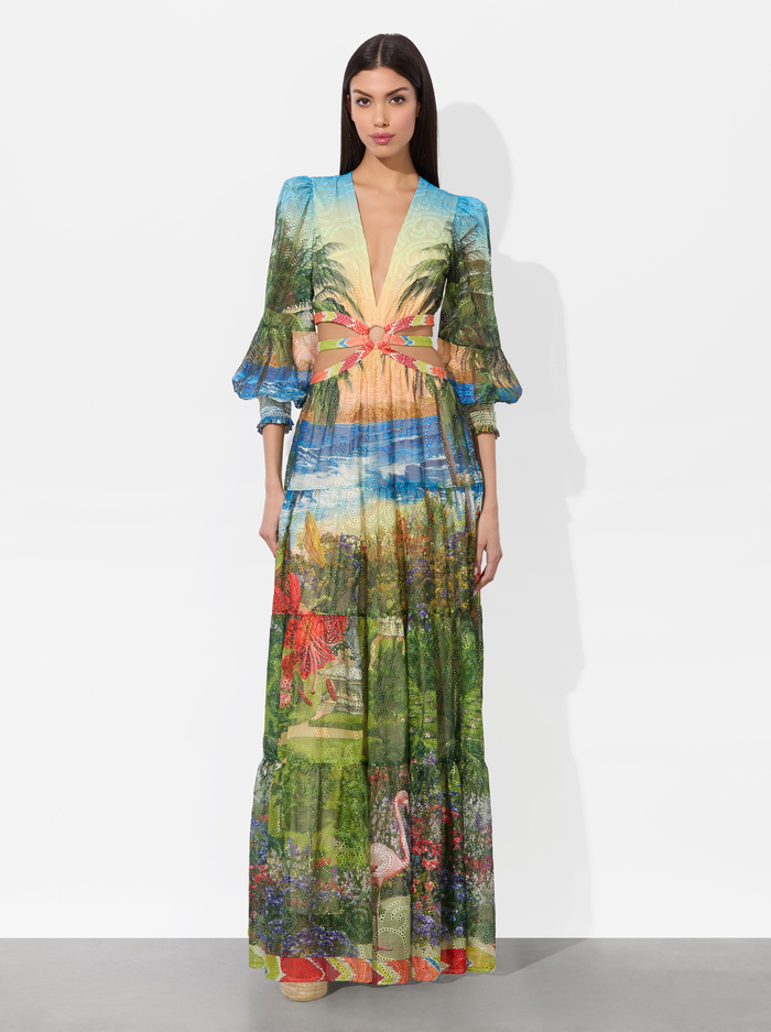PATRICA TIERED DRESS - ISLAND DREAMS MULTI image 4 - Alice And Olivia