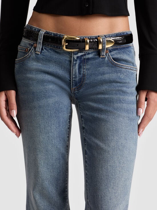 BLACK/GOLD-HAYDEN BUCKLE BELT