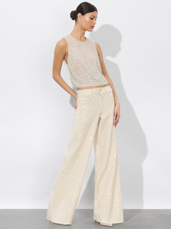 CHAMPAGNE/CRYSTAL-AMAL EMBELLISHED TANK