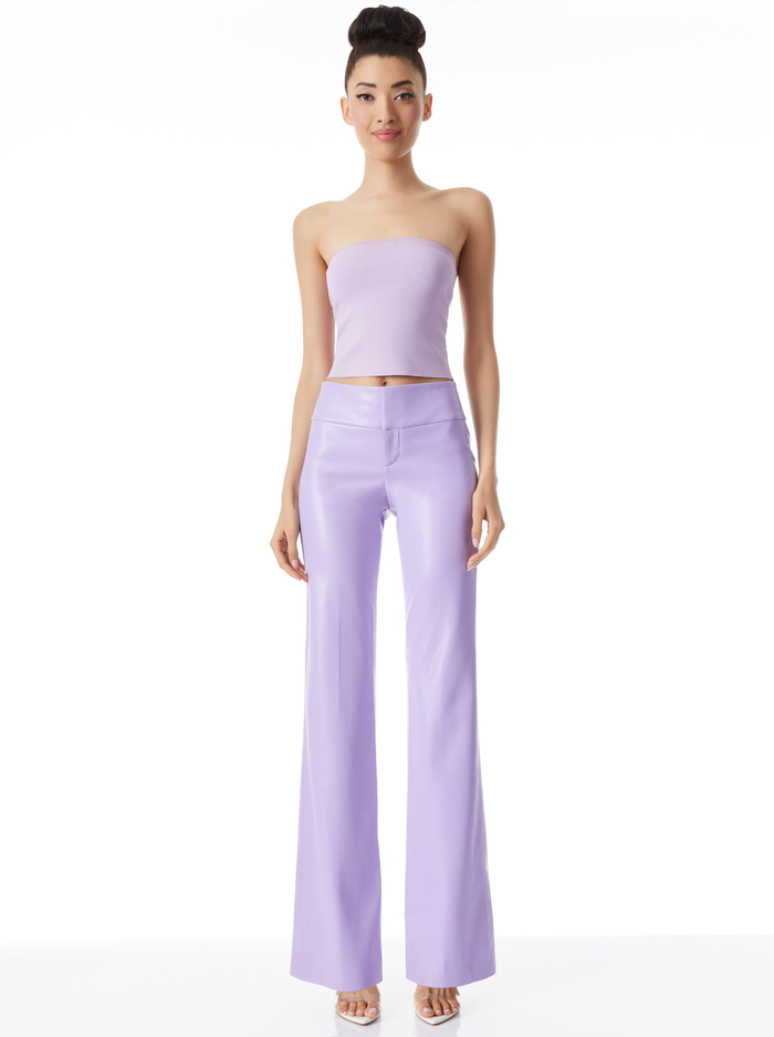 OLIVIA VEGAN LEATHER BOOTCUT PANT - LAVENDER image 2 - ALICE + OLIVIA