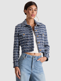 CHLOE CROPPED JACKET - INDIGO