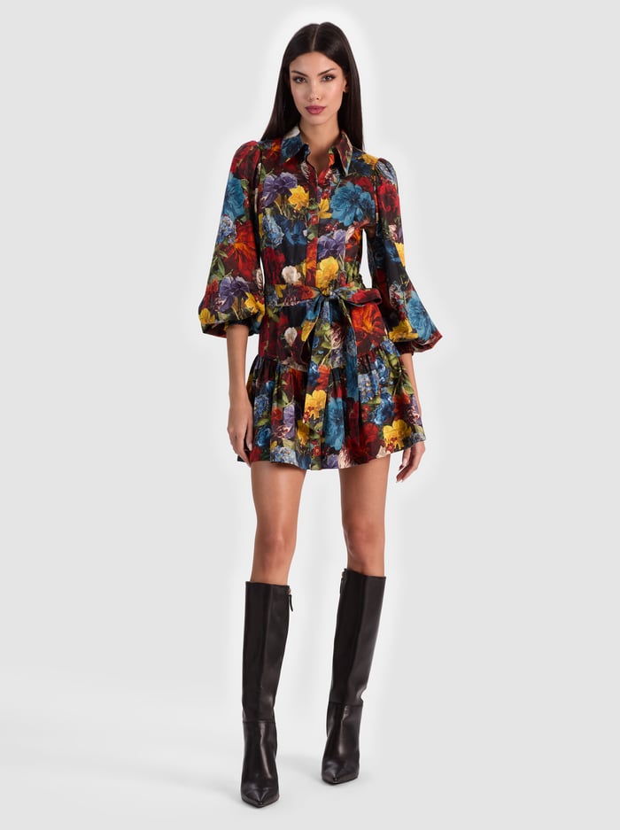 LILY MINI SHIRT DRESS - FLOURISH SM - Alice And Olivia