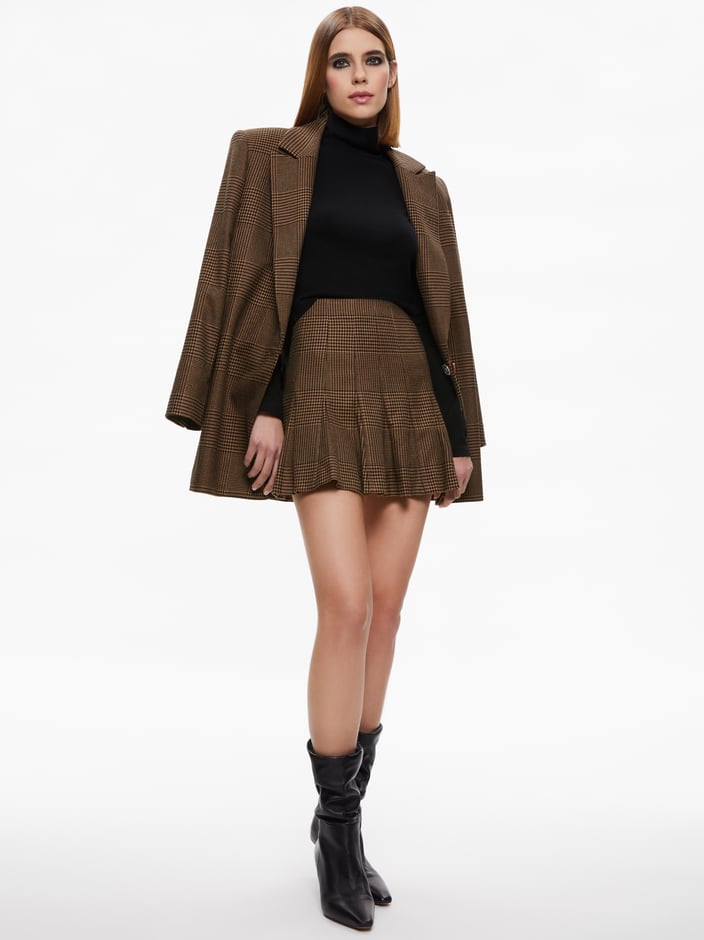 COLLEY NOTCH COLLAR BLAZER + ZONA HIGH WAISTED MINI SKIRT - 
