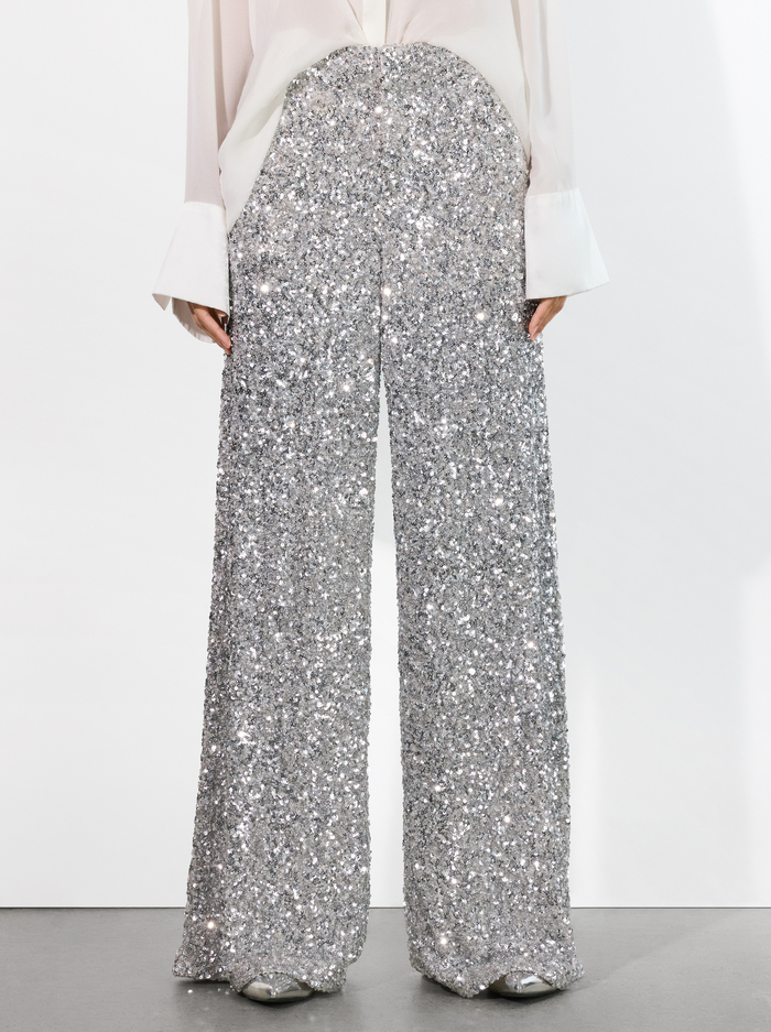 MAME SEQUIN PANT - SILVER - Alice And Olivia
