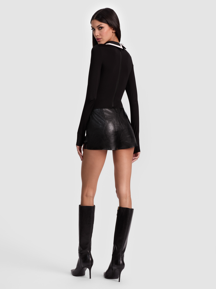 KEENAN POLO BODYSUIT - BLACK image 2 - ALICE + OLIVIA