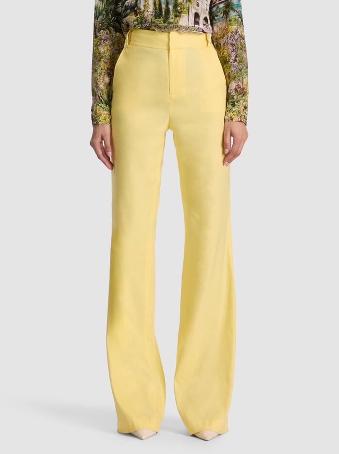 LULA LINEN FLARE PANT - BUTTER - ALICE + OLIVIA
