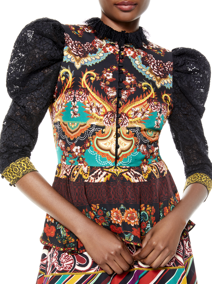 WILHEMINA TIERED MAXI DRESS - SPELLBOUND MULTI/BLACK image 3 - ALICE + OLIVIA