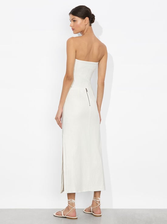 OFF WHITE-KELCEY STRAPLESS LINEN VEST