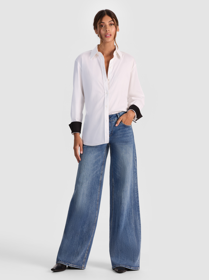 PERFECT BUTTON DOWN - OFF WHITE/BLACK image 1 - Alice And Olivia