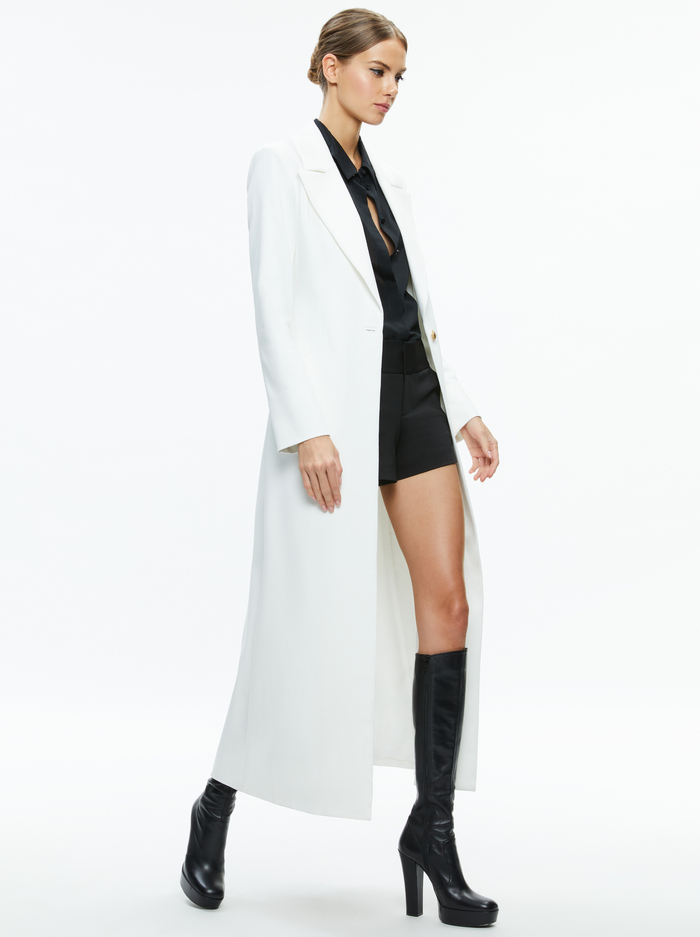 THEO NOTCH COLLAR COAT - OFF WHITE image 4 - Alice And Olivia