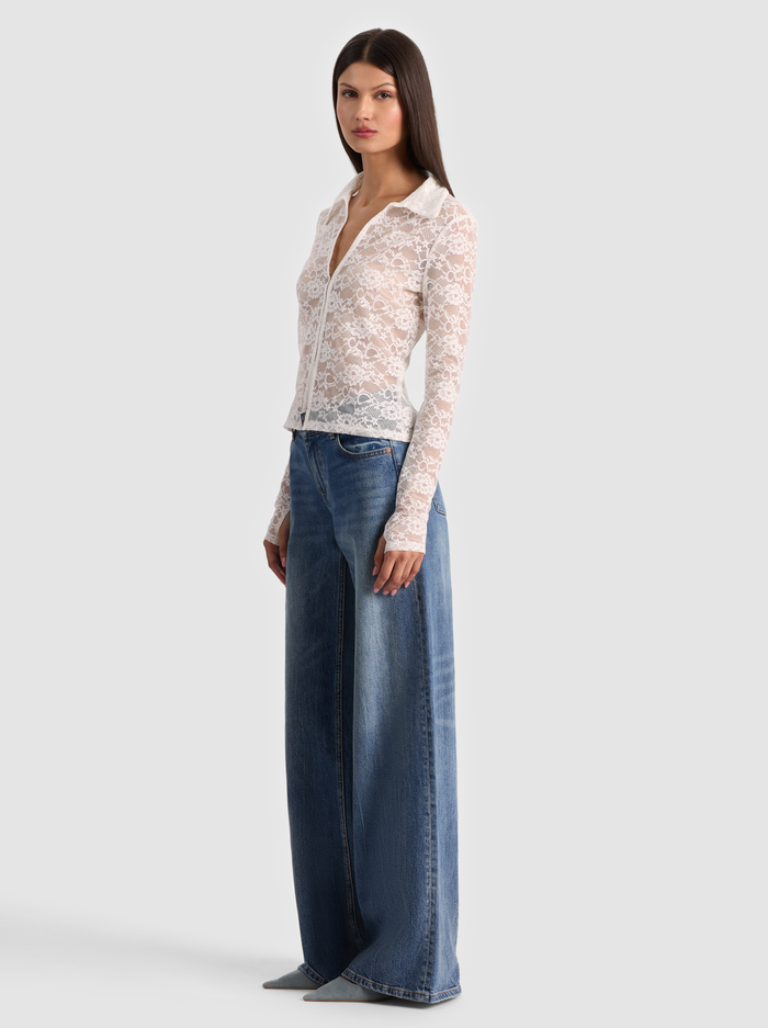 KARA LACE BUTTON DOWN - OFF WHITE image 4 - ALICE + OLIVIA