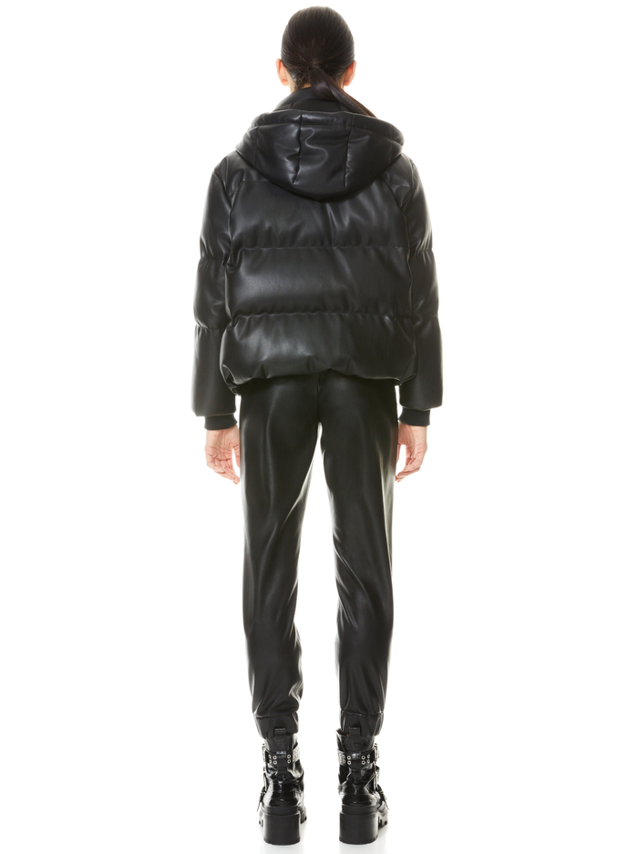 ROBINSON VEGAN LEATHER PUFFER - BLACK image 1 - Alice And Olivia