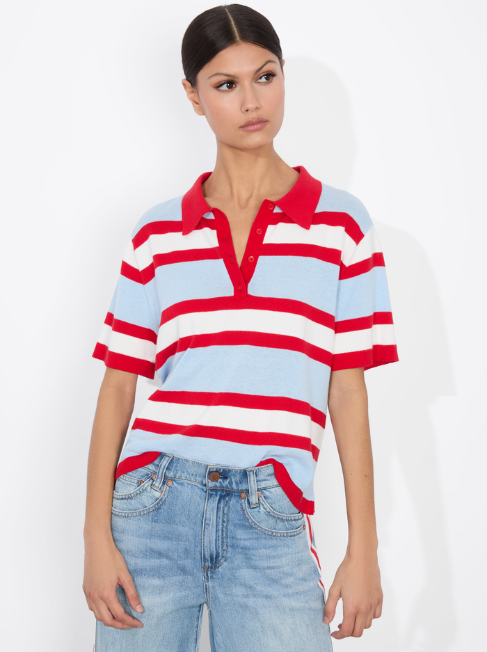 TILLIE STRIPED POLO - MULTI - Alice And Olivia